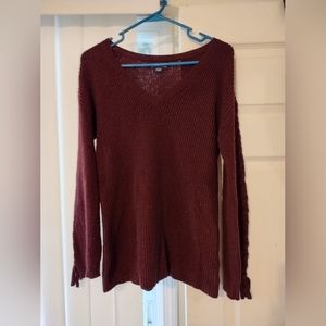 American Eagle Lace Up Sleeve V-Neck Sweater Size Medium